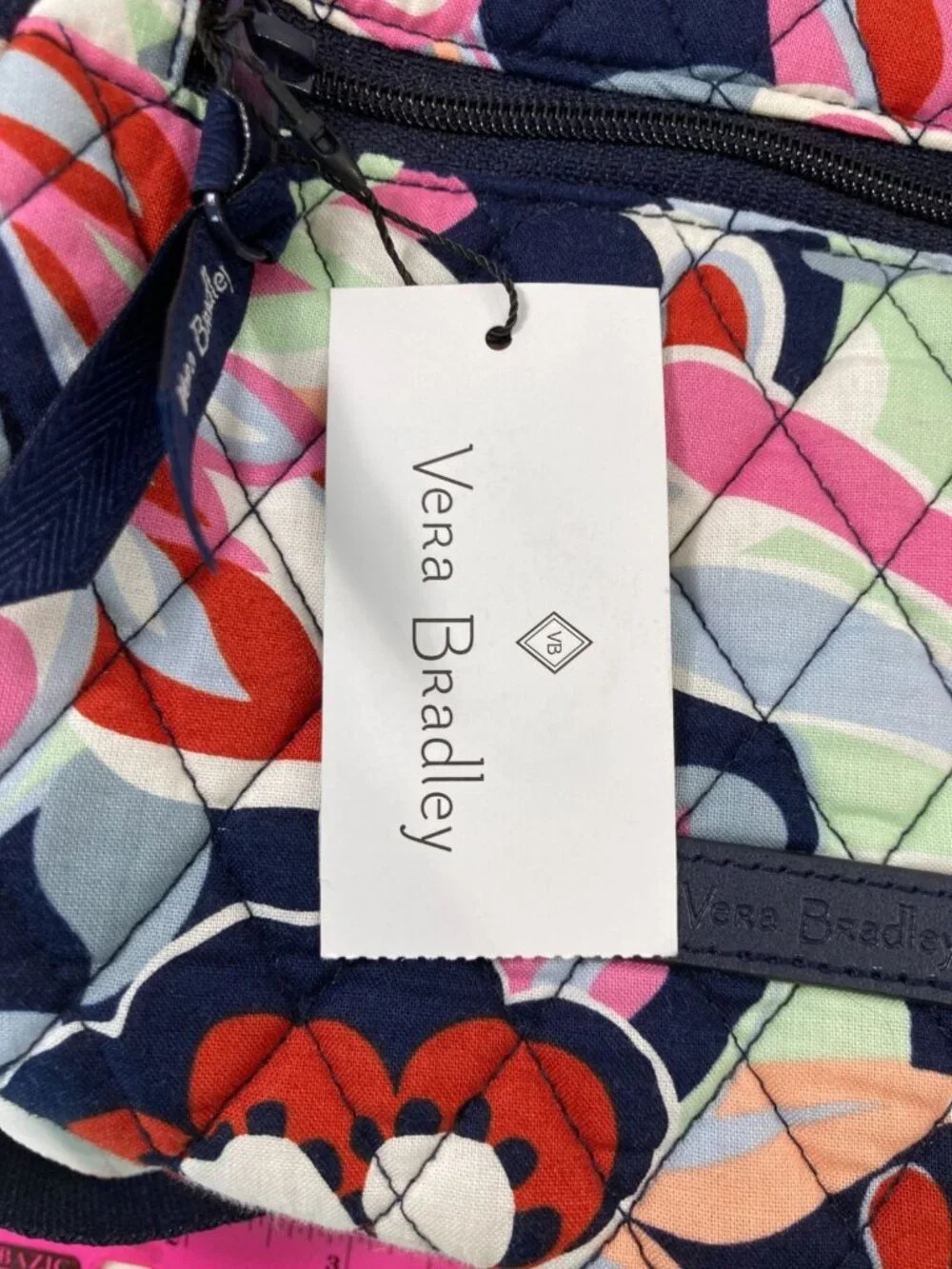 Vera Bradley Essential Compact Backpack Mod Paisley Pink Blue Travel Casual Bag
